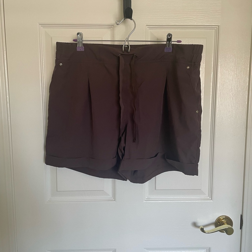 Brown Pleated Shorts
